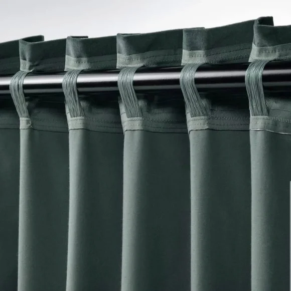 Ikea Sanela Velvet Curtains in Gray Green (4 panels), 55"x98" - Picture 3 of 5